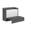 Northfield Full Solid Wood Modern Murphy Bed Chest with Mattress in Gray