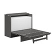 Northfield Full Solid Wood Modern Murphy Bed Chest with Mattress in Gray