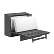 Northfield Full Solid Wood Modern Murphy Bed Chest with Mattress in Gray
