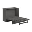 Northfield Full Solid Wood Modern Murphy Bed Chest with Mattress in Gray