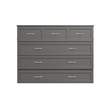 Northfield Full Solid Wood Modern Murphy Bed Chest with Mattress in Gray