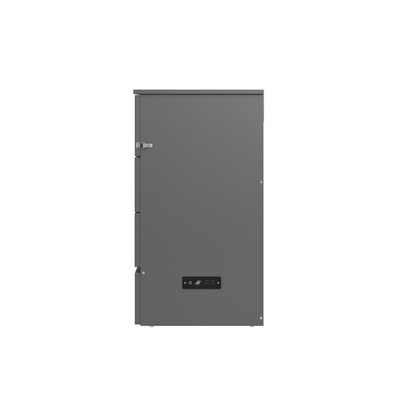 Northfield Full Solid Wood Modern Murphy Bed Chest with Mattress in Gray