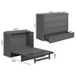 Northfield Full Solid Wood Modern Murphy Bed Chest with Mattress in Gray