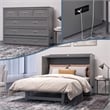 Northfield Full Solid Wood Modern Murphy Bed Chest with Mattress in Gray