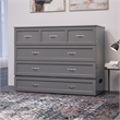 Northfield Full Solid Wood Modern Murphy Bed Chest with Mattress in Gray