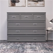 Northfield Full Solid Wood Modern Murphy Bed Chest with Mattress in Gray
