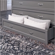 Northfield Full Solid Wood Modern Murphy Bed Chest with Mattress in Gray