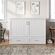 AFI Southampton Murphy Modern Solid Wood Full Bed Chest with Mattress in White