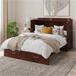 AFI Southampton Murphy Modern Solid Wood Full Bed Chest with Mattress in Walnut