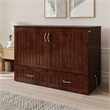 AFI Southampton Murphy Modern Solid Wood Full Bed Chest with Mattress in Walnut