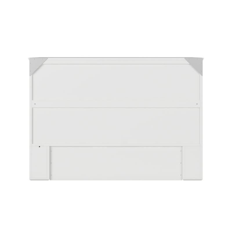 AFI Hamilton Full Solid Wood Murphy Bed Chest with Built-In Charger in White