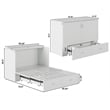 AFI Hamilton Full Solid Wood Murphy Bed Chest with Built-In Charger in White