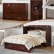 AFI Hamilton Full Solid Wood Murphy Bed Chest with Built-In Charger in Walnut