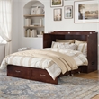 AFI Hamilton Full Solid Wood Murphy Bed Chest with Built-In Charger in Walnut