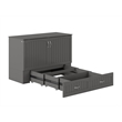 AFI Southampton Murphy Modern Solid Wood Full Bed Chest with Mattress in Gray