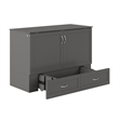 AFI Hamilton Full Solid Wood Murphy Bed Chest with Built-In Charger in Gray