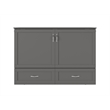 AFI Hamilton Full Solid Wood Murphy Bed Chest with Built-In Charger in Gray