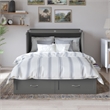 AFI Hamilton Full Solid Wood Murphy Bed Chest with Built-In Charger in Gray