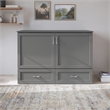 AFI Hamilton Full Solid Wood Murphy Bed Chest with Built-In Charger in Gray