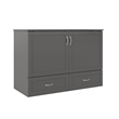 AFI Hamilton Full Solid Wood Murphy Bed Chest with Built-In Charger in Gray