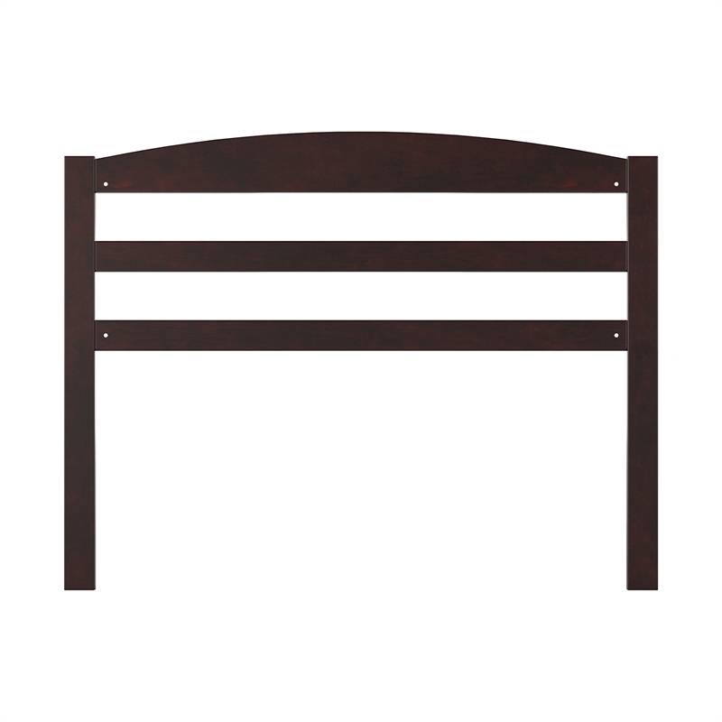 Warren Arched Horizontal Slat Solid Wood Headboard Full in Espresso