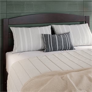 Warren Arched Horizontal Slat Solid Wood Headboard Full in Espresso