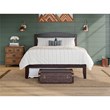 Warren Queen Solid Wood Platform Bed with Twin XL Trundle in Espresso
