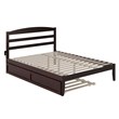 Warren Queen Solid Wood Platform Bed with Twin XL Trundle in Espresso