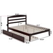 Warren Queen Solid Wood Platform Bed with Twin XL Trundle in Espresso