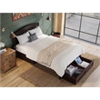 Warren Solid Wood Platform Bed with Foot Drawer Full in Espresso