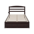Warren Solid Wood Platform Bed with Foot Drawer Full in Espresso