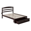 Warren Solid Wood Platform Bed with Foot Drawer Full in Espresso