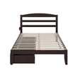 Warren Solid Wood Platform Bed with Storage Drawers Set of 2 Full Espresso