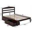 Warren Solid Wood Platform Bed with Storage Drawers Set of 2 Full Espresso