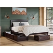 Warren Solid Wood Platform Bed with Storage Drawers Set of 2 Queen Espresso