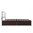 Warren Solid Wood Platform Bed with Storage Drawers Set of 2 Queen Espresso
