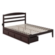 Warren Solid Wood Platform Bed with Storage Drawers Set of 2 Queen Espresso