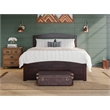 AFI Warren Solid Wood Full Platform Bed with Footboard & USB Charger in Espresso