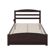AFI Warren Solid Wood Full Platform Bed with Footboard & USB Charger in Espresso
