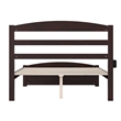 AFI Warren Solid Wood Full Platform Bed with Footboard & USB Charger in Espresso
