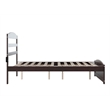 AFI Warren Solid Wood Full Platform Bed with Footboard & USB Charger in Espresso