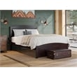 Warren Solid Wood Platform Bed with Footboard Queen in Espresso