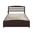 Warren Solid Wood Queen Platform Bed with Footboard Twin XL Trundle in Espresso