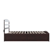 Warren Solid Wood Queen Platform Bed with Footboard Twin XL Trundle in Espresso