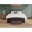 Warren Solid Wood Queen Platform Bed with Footboard Twin XL Trundle in Espresso