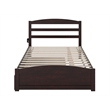 Warren Solid Wood Full Platform Bed with Footboard and Twin Trundle in Espresso