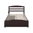 Warren Solid Wood Platform Bed with Footboard 2 Storage Drawers Full Espresso