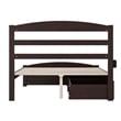 Warren Solid Wood Platform Bed with Footboard 2 Storage Drawers Full Espresso