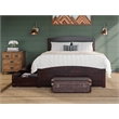 Warren Solid Wood Platform Bed with Footboard 2 Storage Drawers Full Espresso