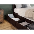 Warren Solid Wood Platform Bed with Footboard 2 Storage Drawers Full Espresso
